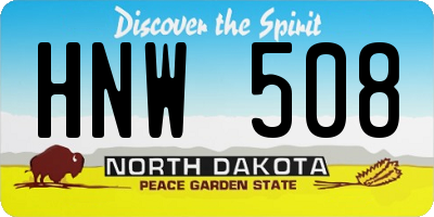 ND license plate HNW508