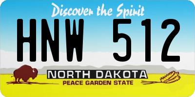 ND license plate HNW512