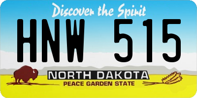 ND license plate HNW515