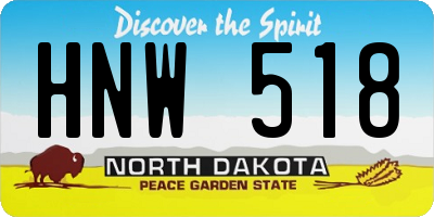 ND license plate HNW518