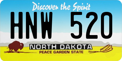 ND license plate HNW520