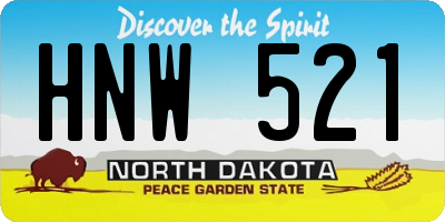 ND license plate HNW521