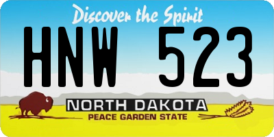 ND license plate HNW523