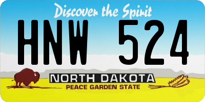 ND license plate HNW524