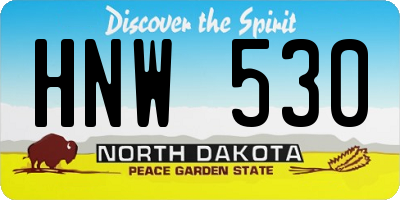 ND license plate HNW530