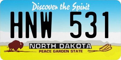 ND license plate HNW531
