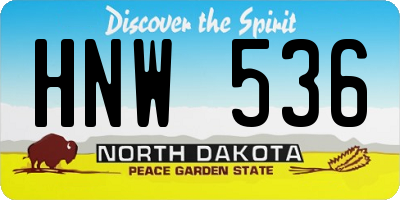 ND license plate HNW536