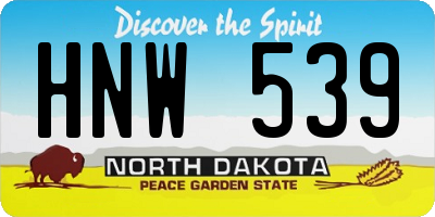 ND license plate HNW539