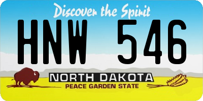 ND license plate HNW546