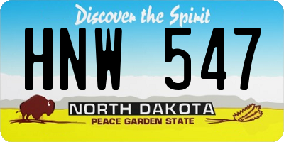 ND license plate HNW547
