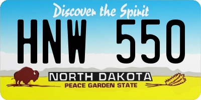 ND license plate HNW550