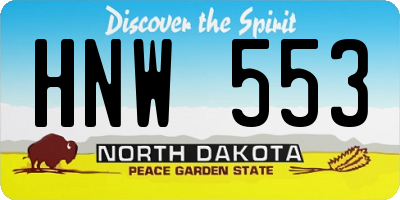 ND license plate HNW553