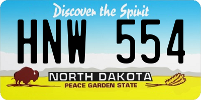 ND license plate HNW554