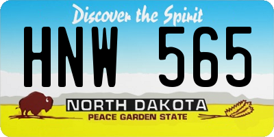 ND license plate HNW565