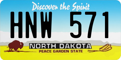 ND license plate HNW571