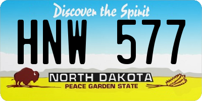 ND license plate HNW577