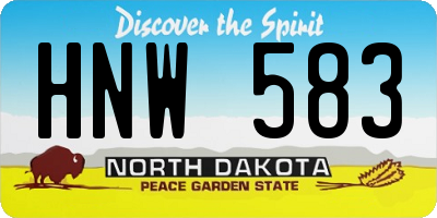 ND license plate HNW583