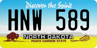 ND license plate HNW589