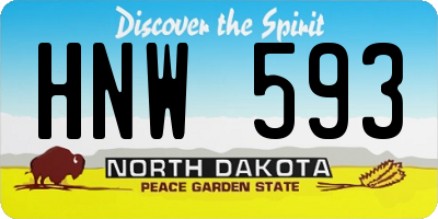ND license plate HNW593