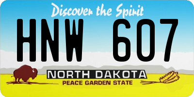 ND license plate HNW607