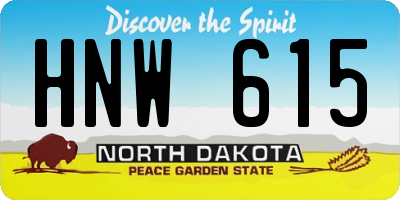 ND license plate HNW615