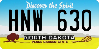 ND license plate HNW630