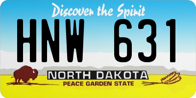 ND license plate HNW631