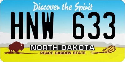 ND license plate HNW633