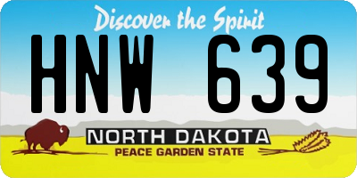 ND license plate HNW639