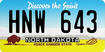 ND license plate HNW643