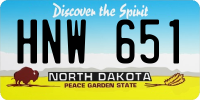 ND license plate HNW651