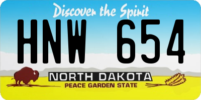 ND license plate HNW654