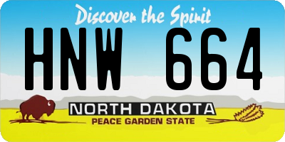 ND license plate HNW664