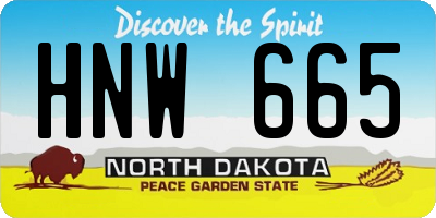 ND license plate HNW665