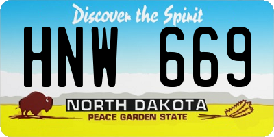 ND license plate HNW669