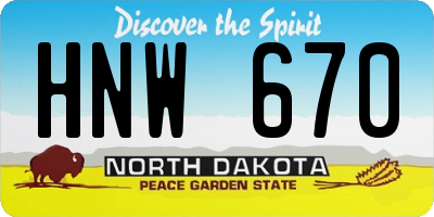 ND license plate HNW670