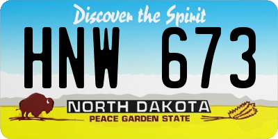 ND license plate HNW673
