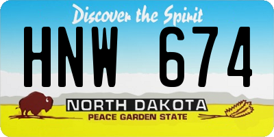 ND license plate HNW674