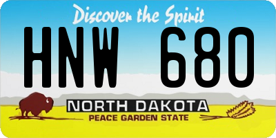 ND license plate HNW680