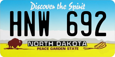 ND license plate HNW692