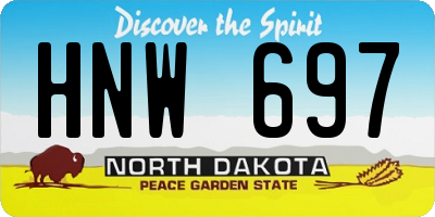 ND license plate HNW697