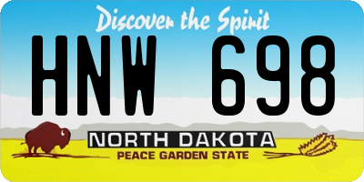 ND license plate HNW698