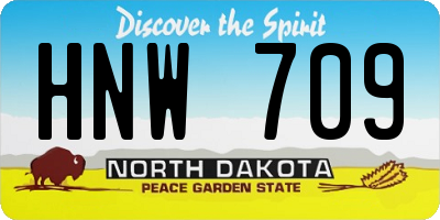 ND license plate HNW709