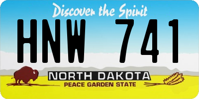 ND license plate HNW741