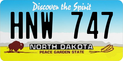 ND license plate HNW747