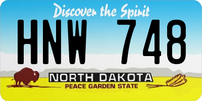 ND license plate HNW748