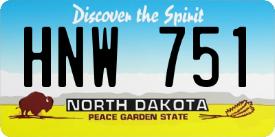 ND license plate HNW751