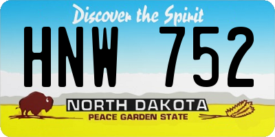 ND license plate HNW752