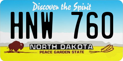 ND license plate HNW760