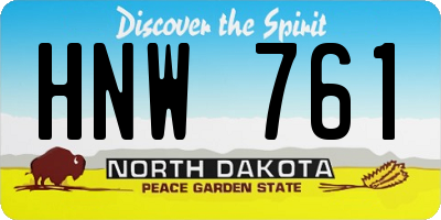 ND license plate HNW761